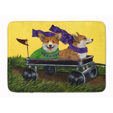 Carolines Treasures 19 x 27 in. Corgi Express Machine Washable Memory Foam Mat PPP3257RUG